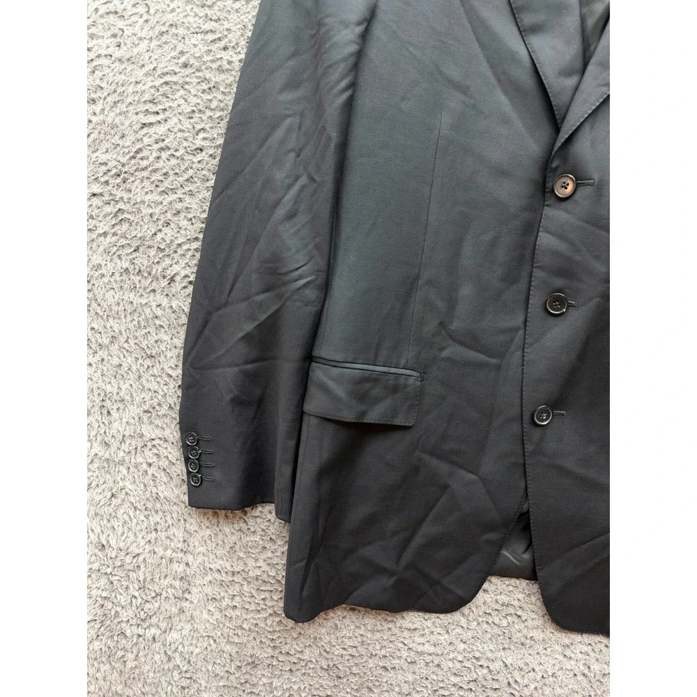 Ermenegildo Zegna Single-Breast Tailored Suit Blazer Jacket Black Mens Size 52R